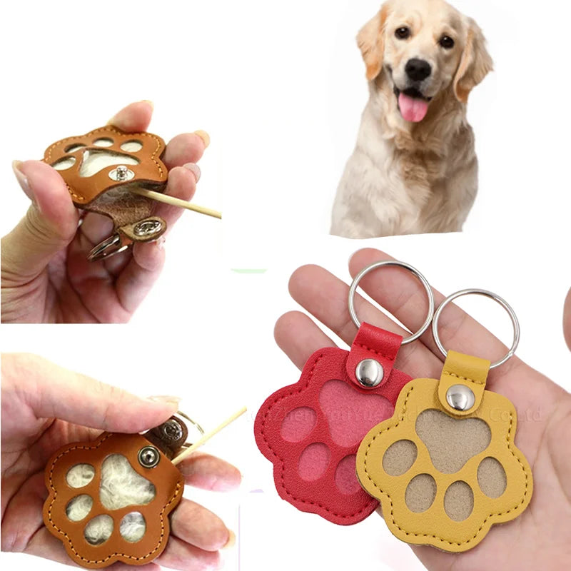 Pawsitive Paw Print Fur Keepsake Keychain